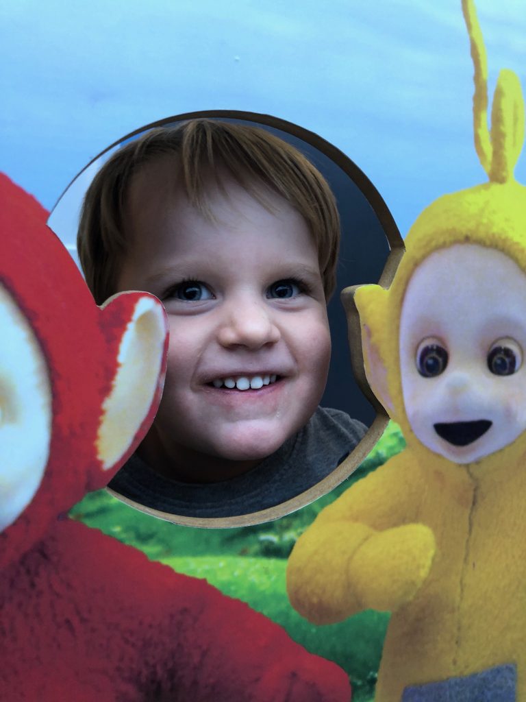 Toddler and teletubbies at Butlins from list of UK family holidays ideas