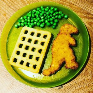 turkey dinosaur and waffles