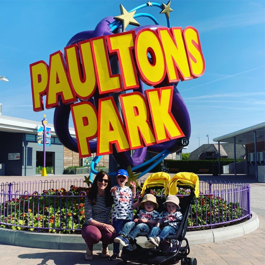 Family arrive at Paultons Park