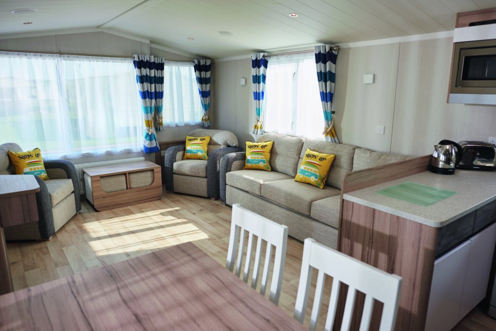 Prestige caravan lounge at Rockley Park