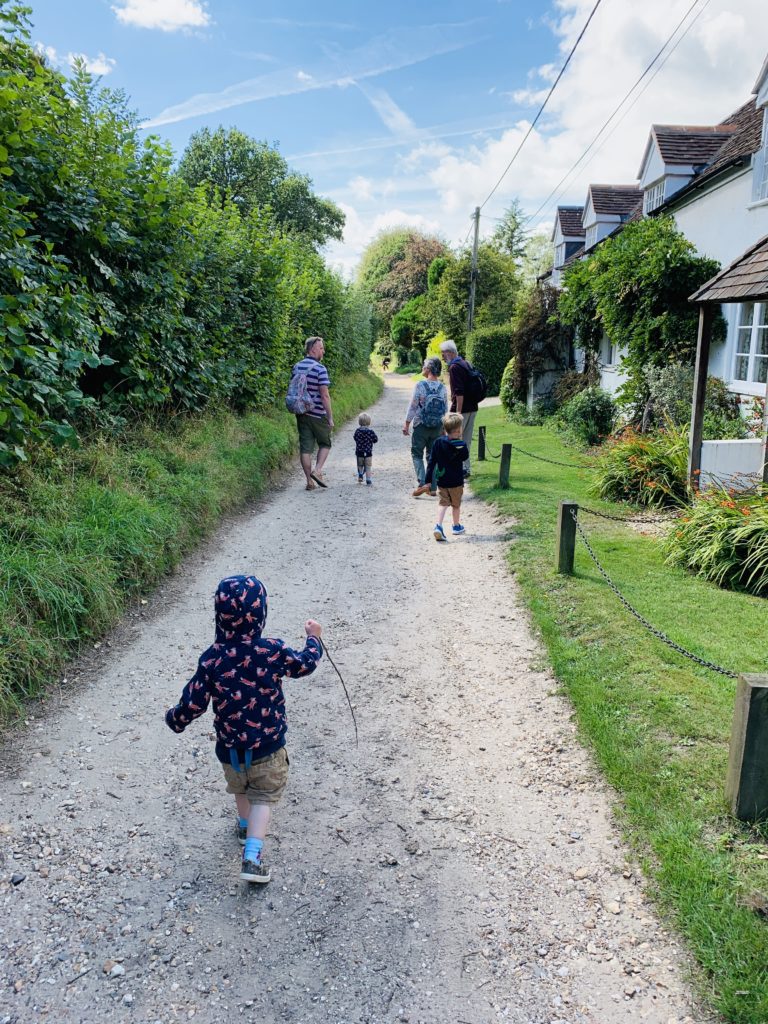 Walking back from Hardy Cottage