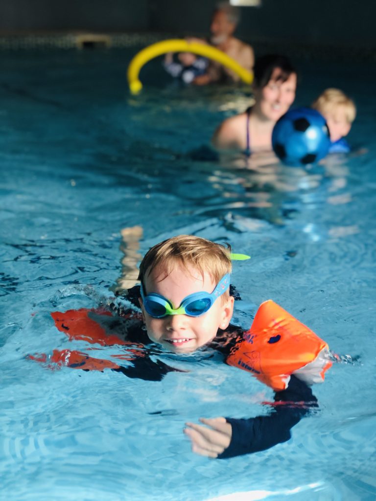 Four year old swimming