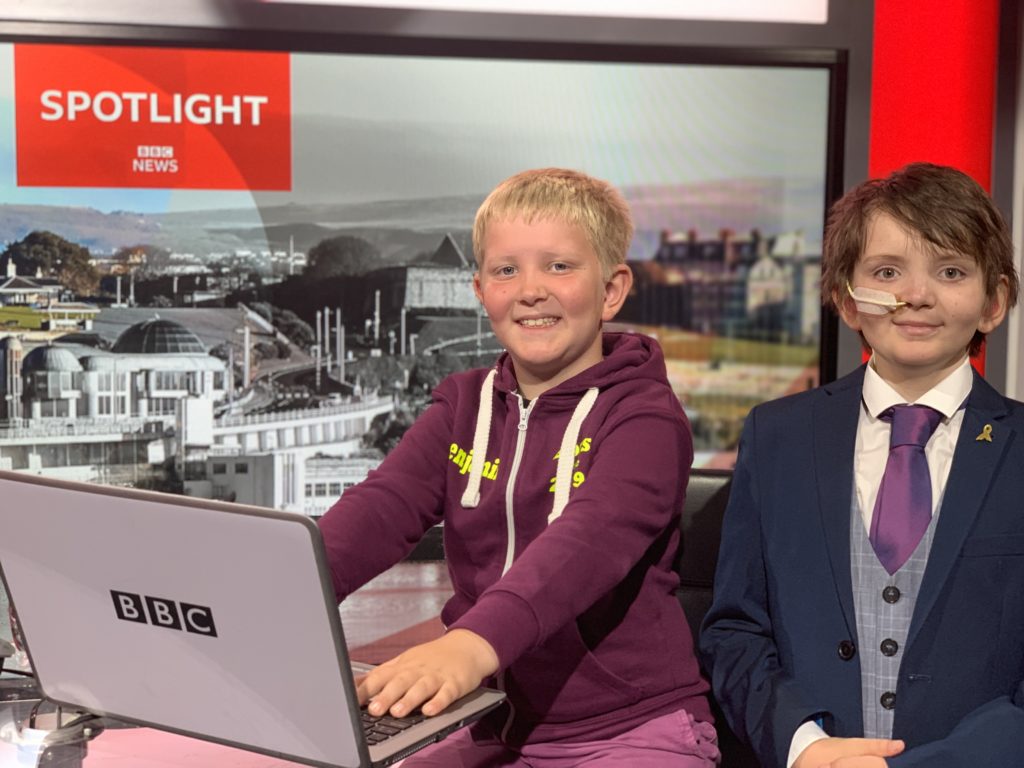 Oliver and Benjamin at BBC Spotlight