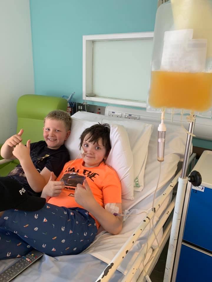 Oliver and Benjamin in hospital