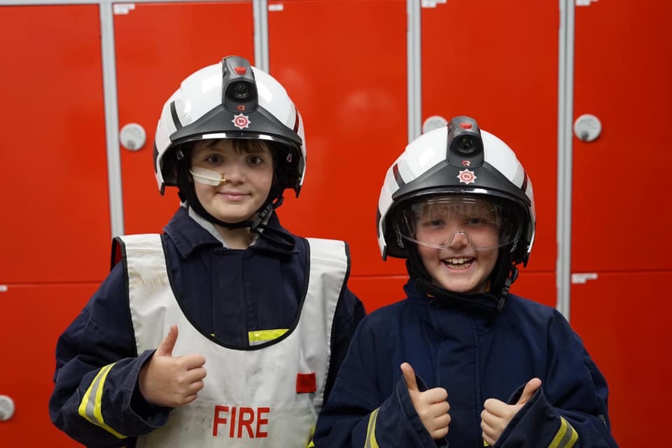 Oliver and Benjamin Brown as fire officers