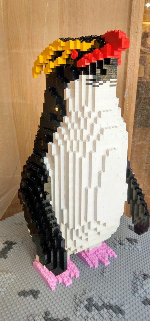 A lego penguin is one of the christmas trails