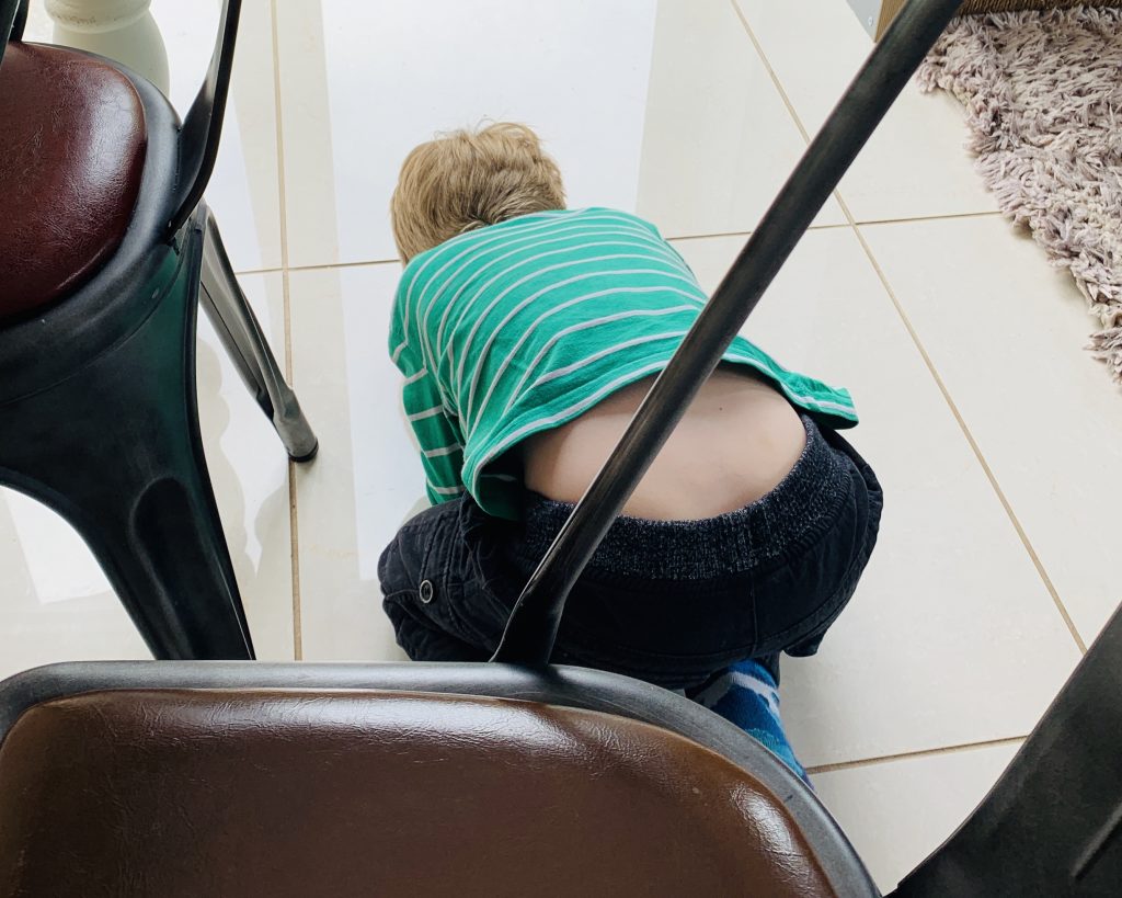 Four year old on the floor refusing to do any homeschooling during lockdown