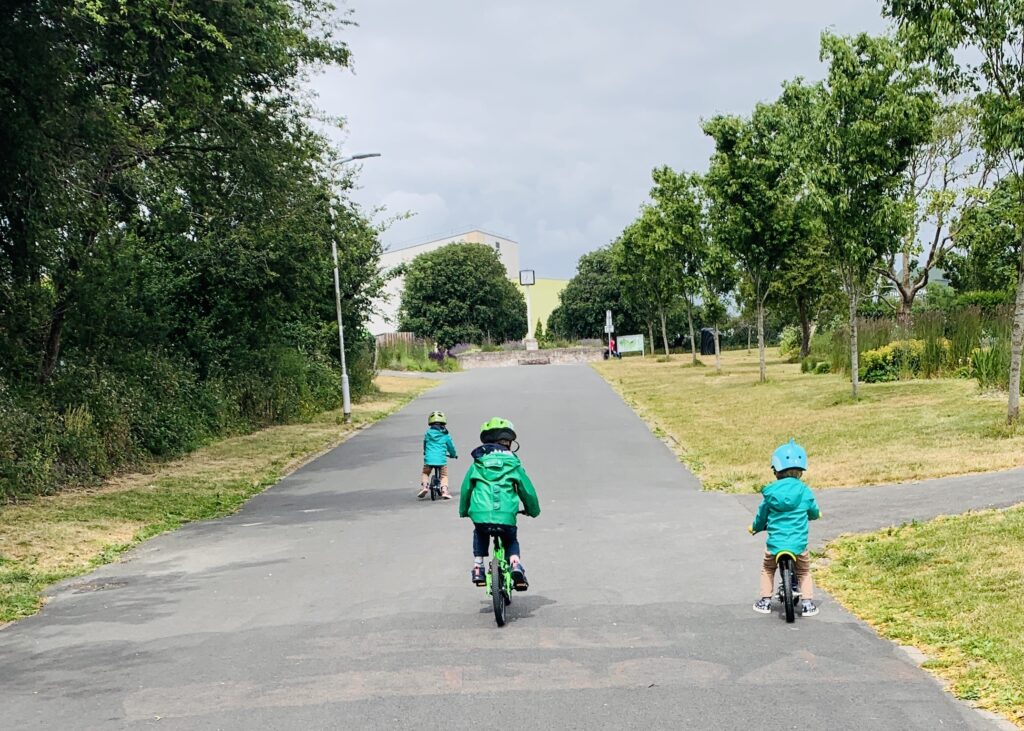 Boys on bikes enjoying outdoor spaces in Plymouth at Central Park