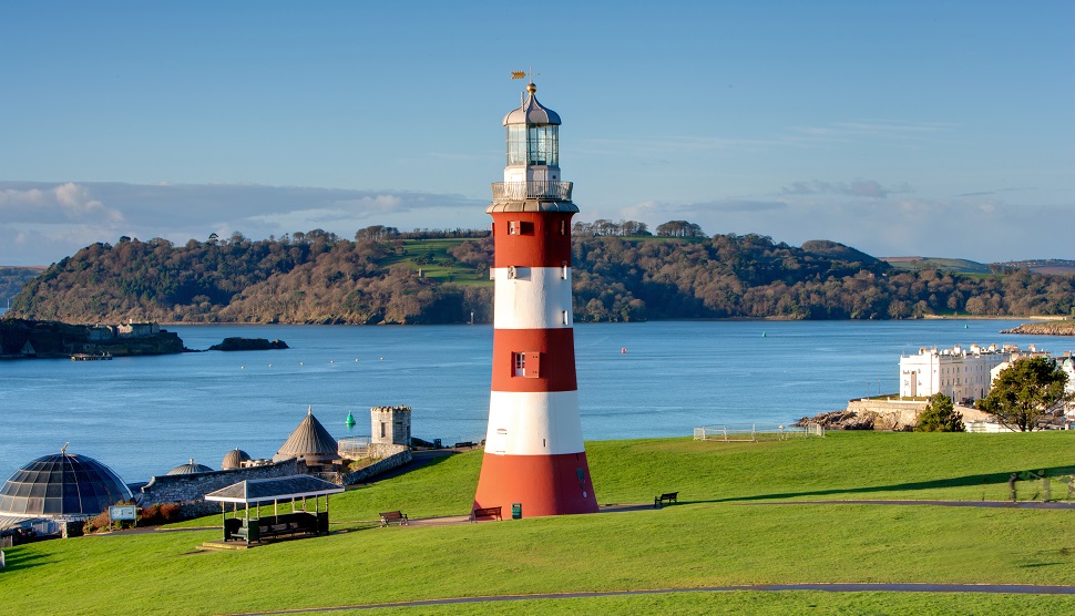 Smeaton's Tower lighthouse on Plymouth Hoe