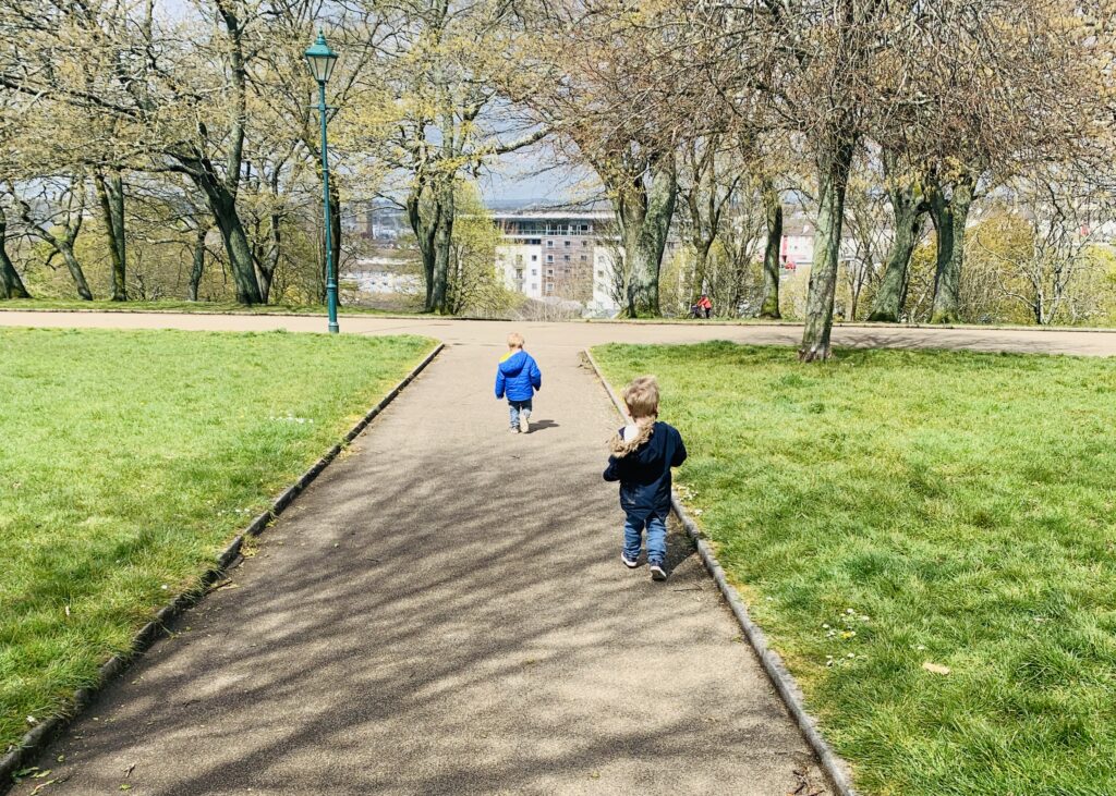 Toddler twin boys at Devonport Park Plymouth