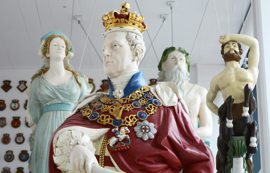 Figureheads which will be on display at the Box in Plymouth