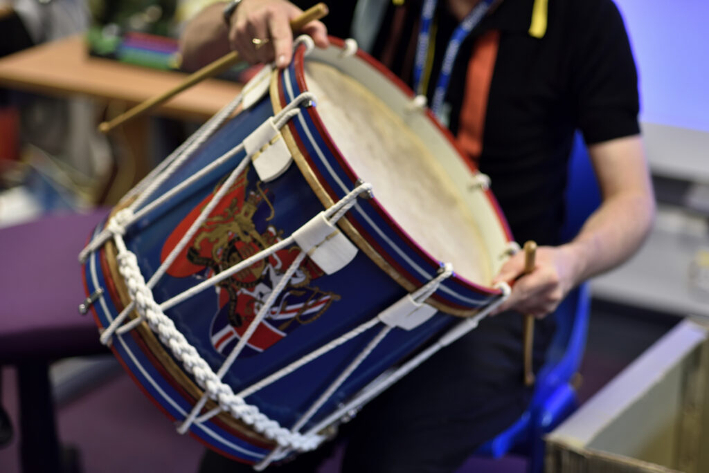 A close up picture of a drum as a part of an educational programme at The Box in Plymouth