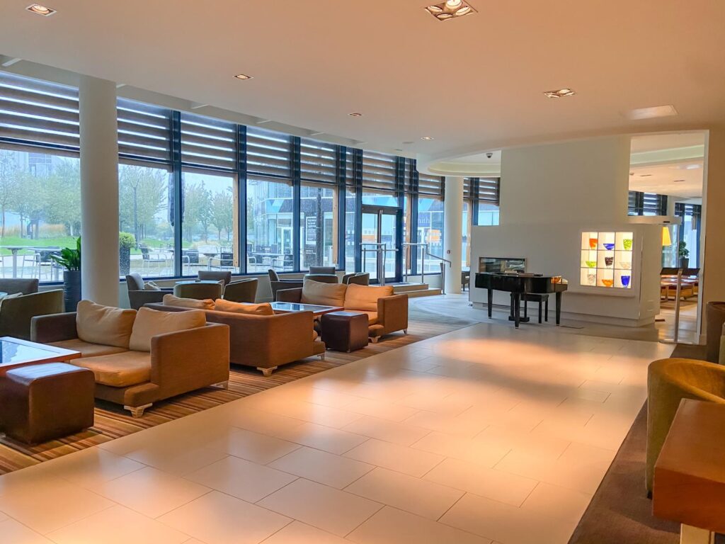 The lounge lobby of the Holiday Inn in Reading