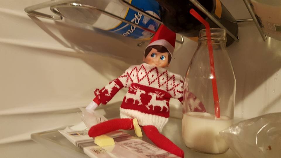 Elf toy - raiding the fridge