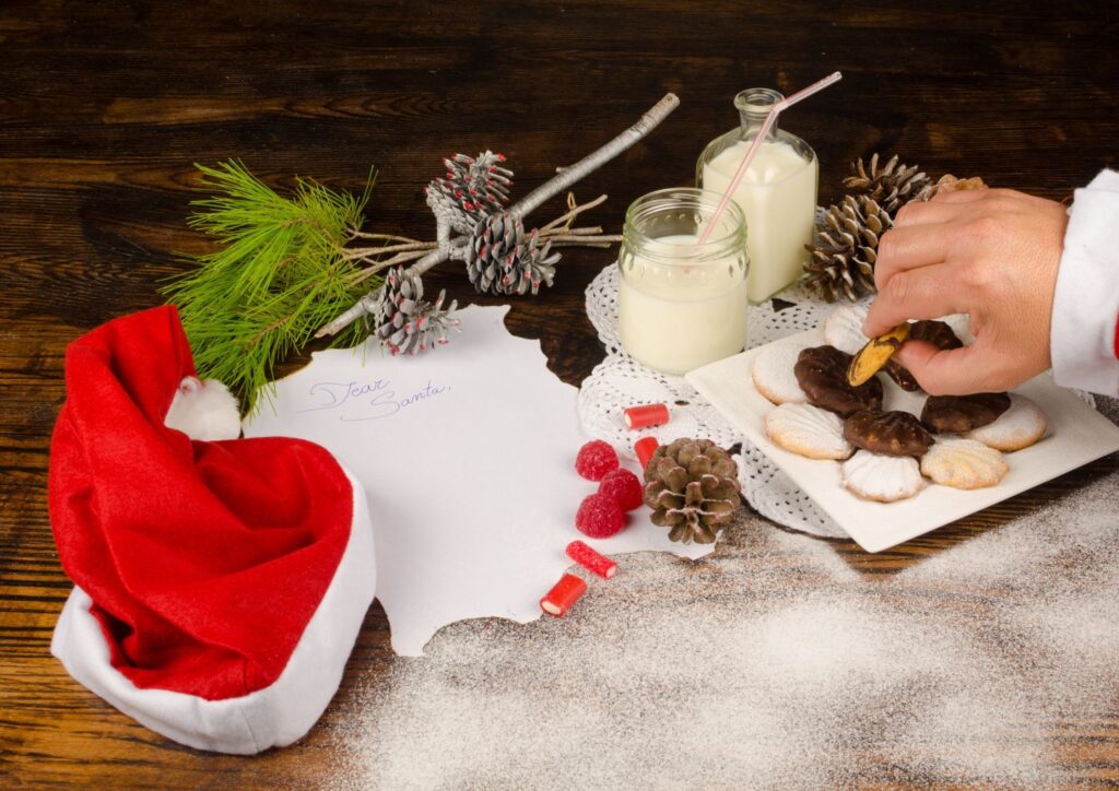 Treats for santa including milk and mince pies