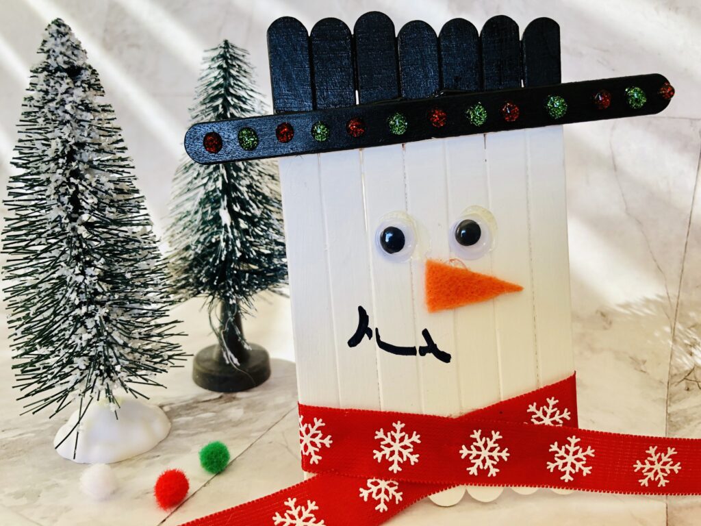 Christmas craft lolly pop sick stick snowman