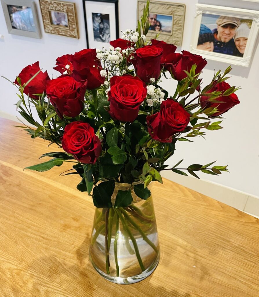 vase of red roses would make a nice birthday gift