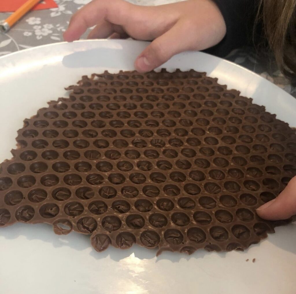 Chocolate made out of bubble wrap