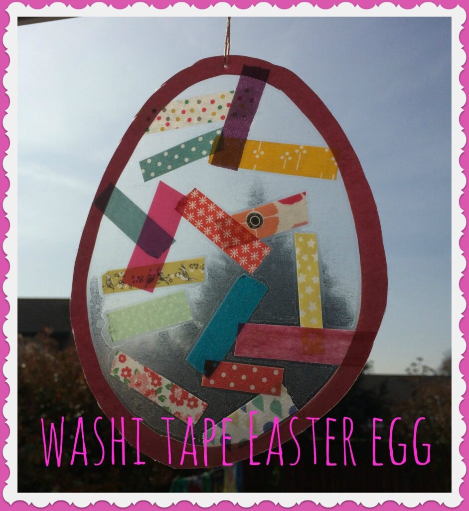 A washi tape easter egg as a great easter craft idea for kids