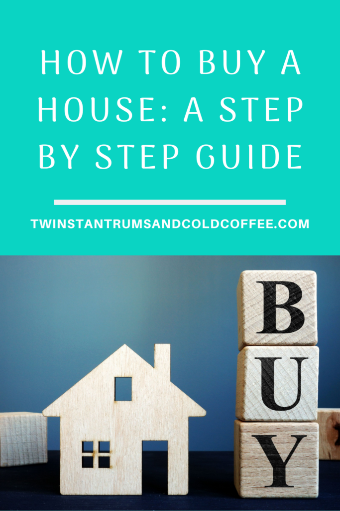 A house with a 'buy' sign next to it for a step by step guide to buying a house