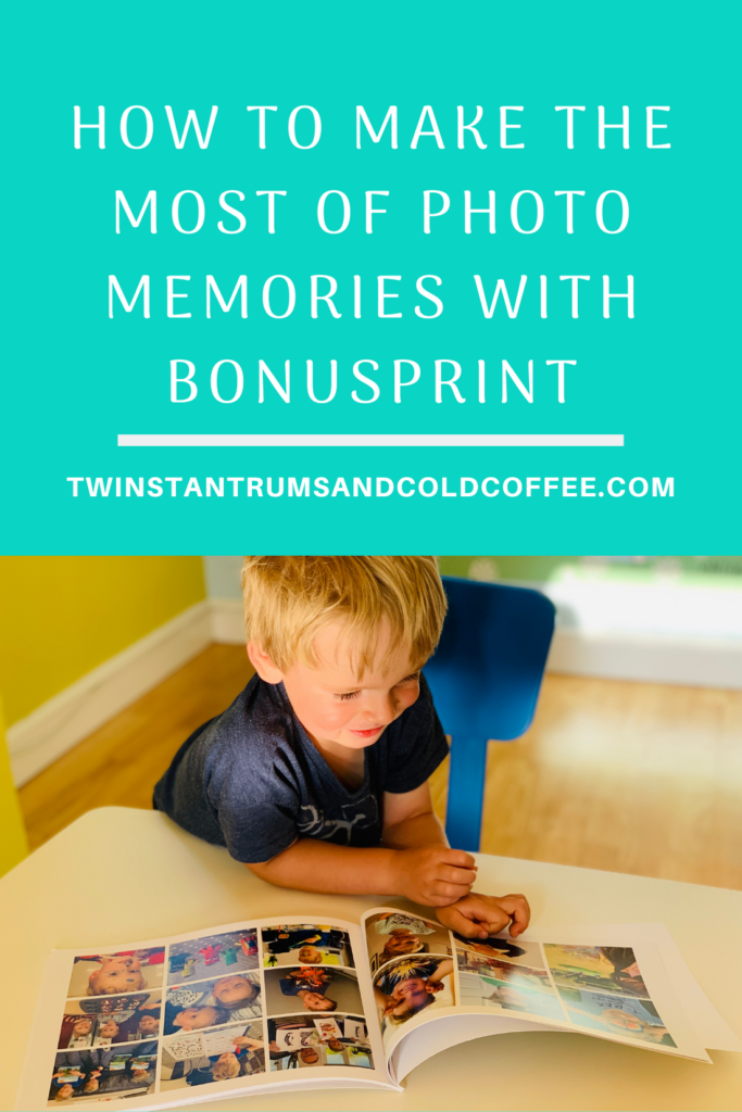 PIN image of a little boy looking at a photo book