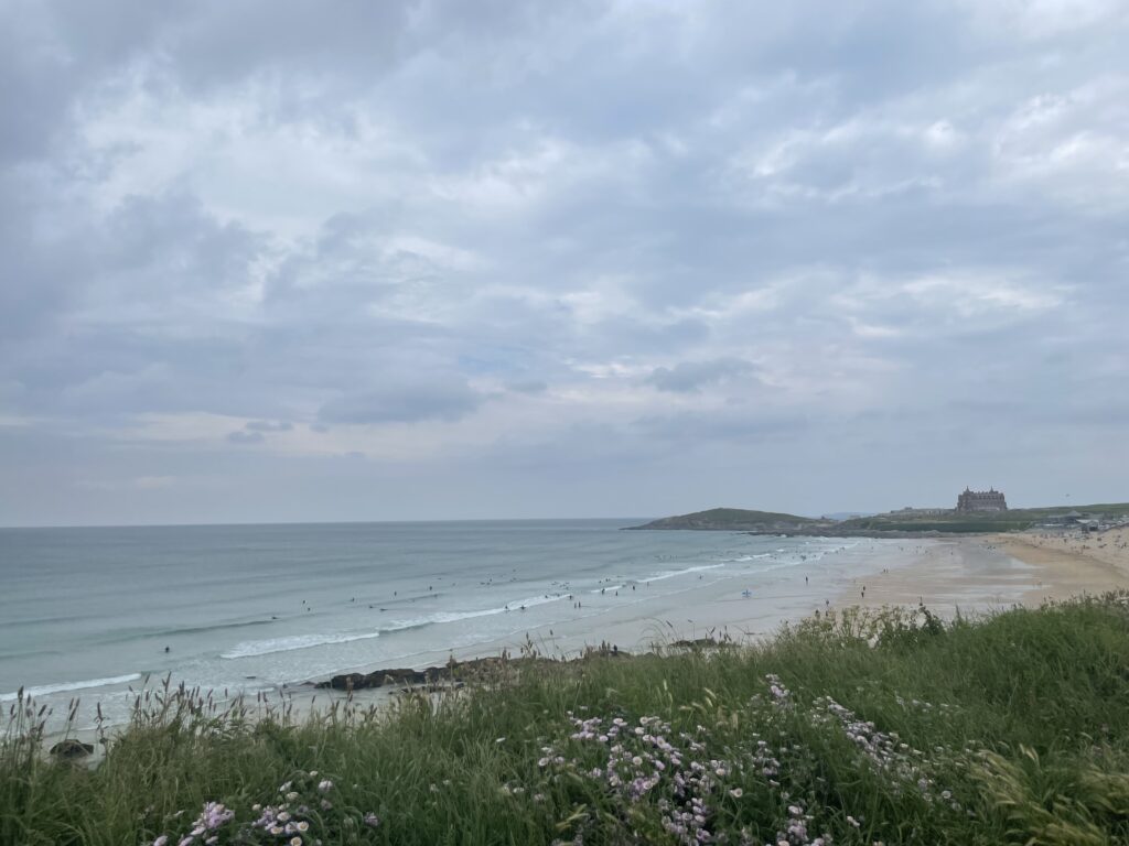 View out over Fistral beach from the family friendly hotel in cornwall, the Esplanade