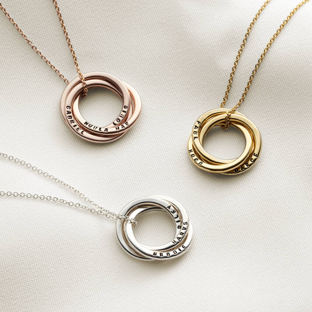 Personalised Russian ring necklaces 