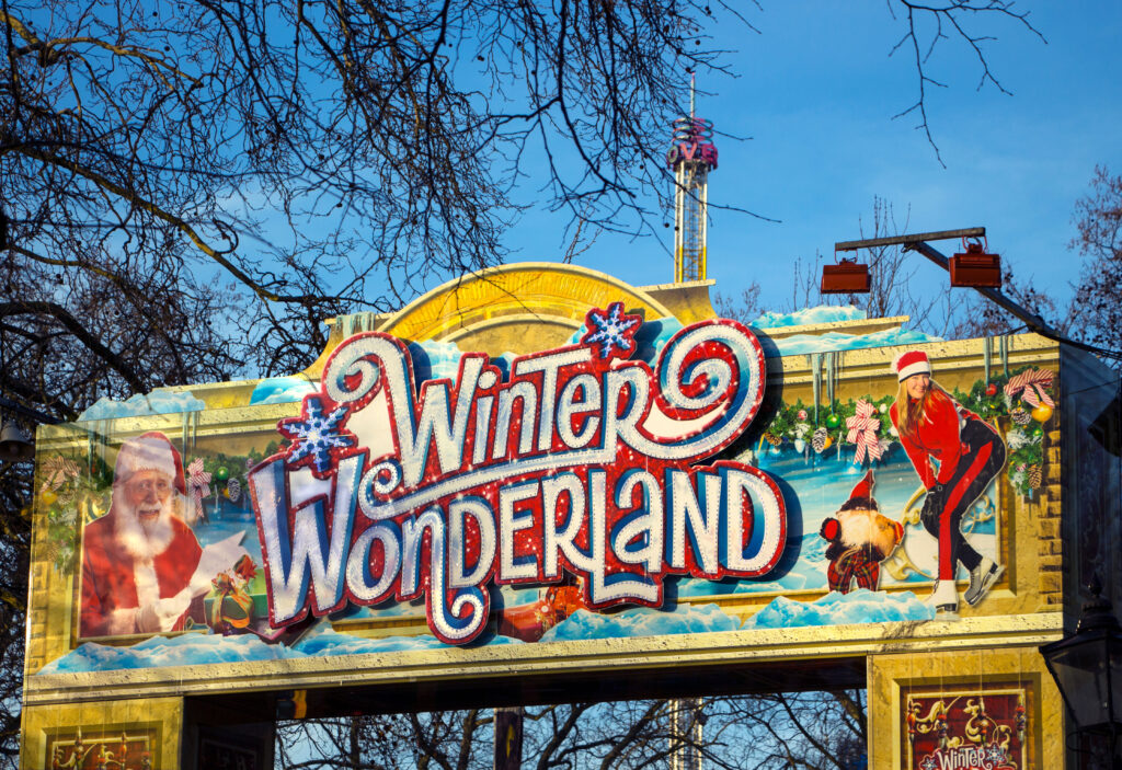 Sign for Hyde Park's Winter Wonderland