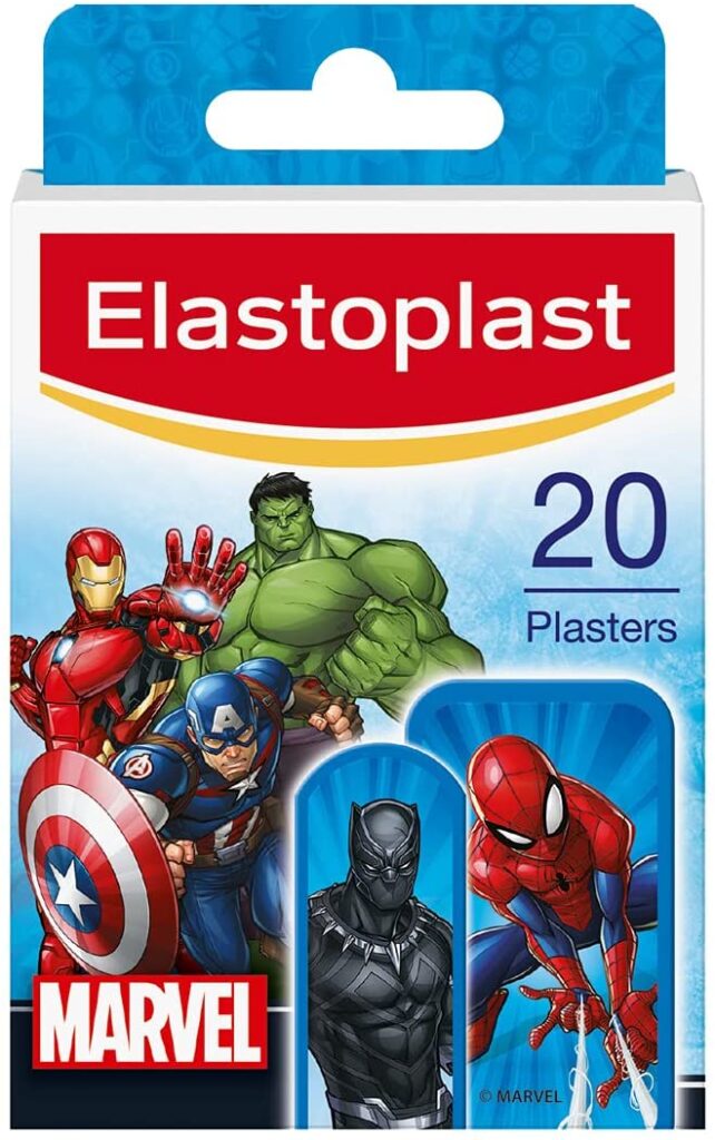 Marvel plasters are ideal for a first aid kit for kids