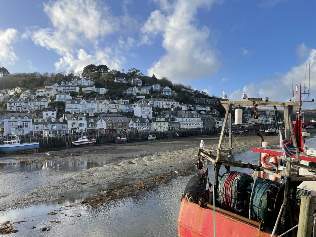 The river at low tide in Looe