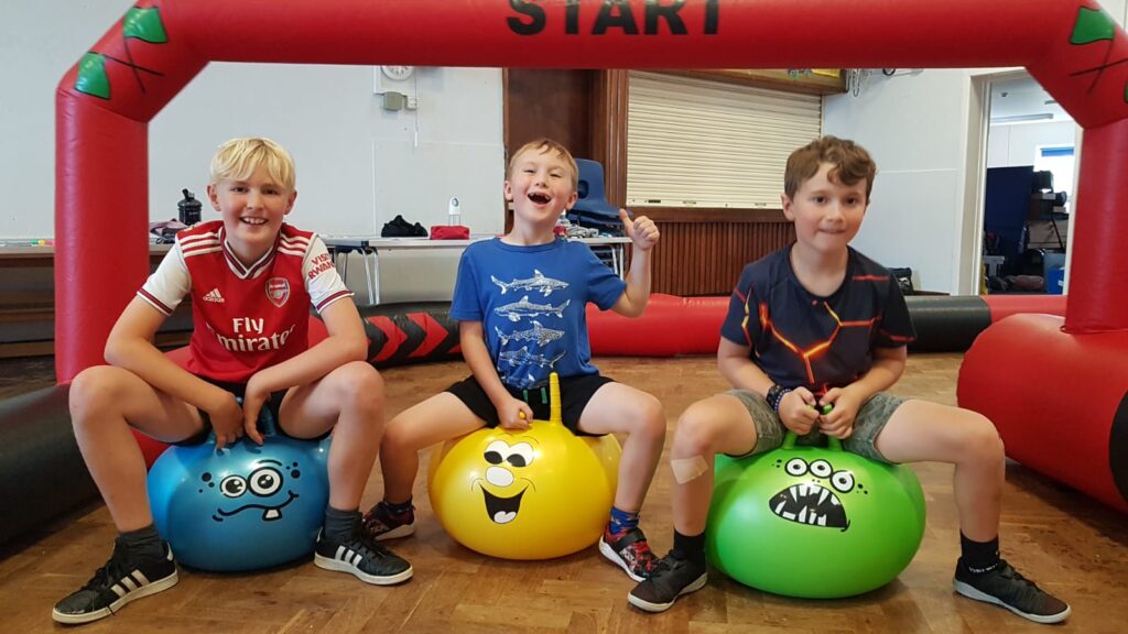 spacehopper race at high 5 holiday club