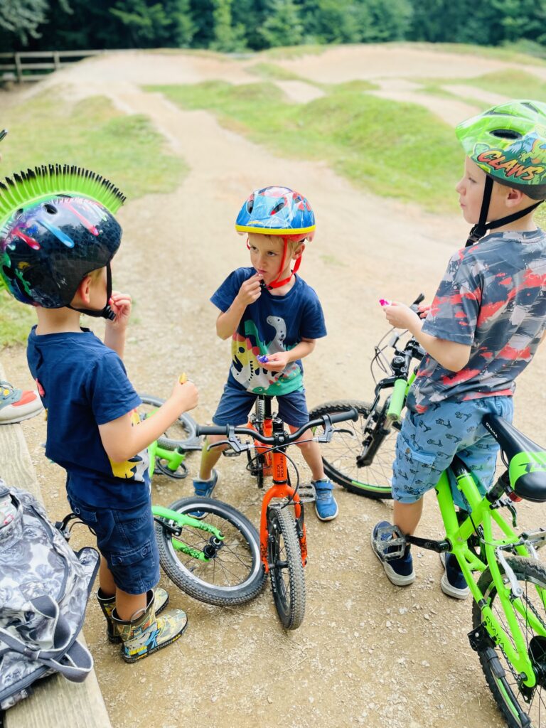 Three brothers on their bikes