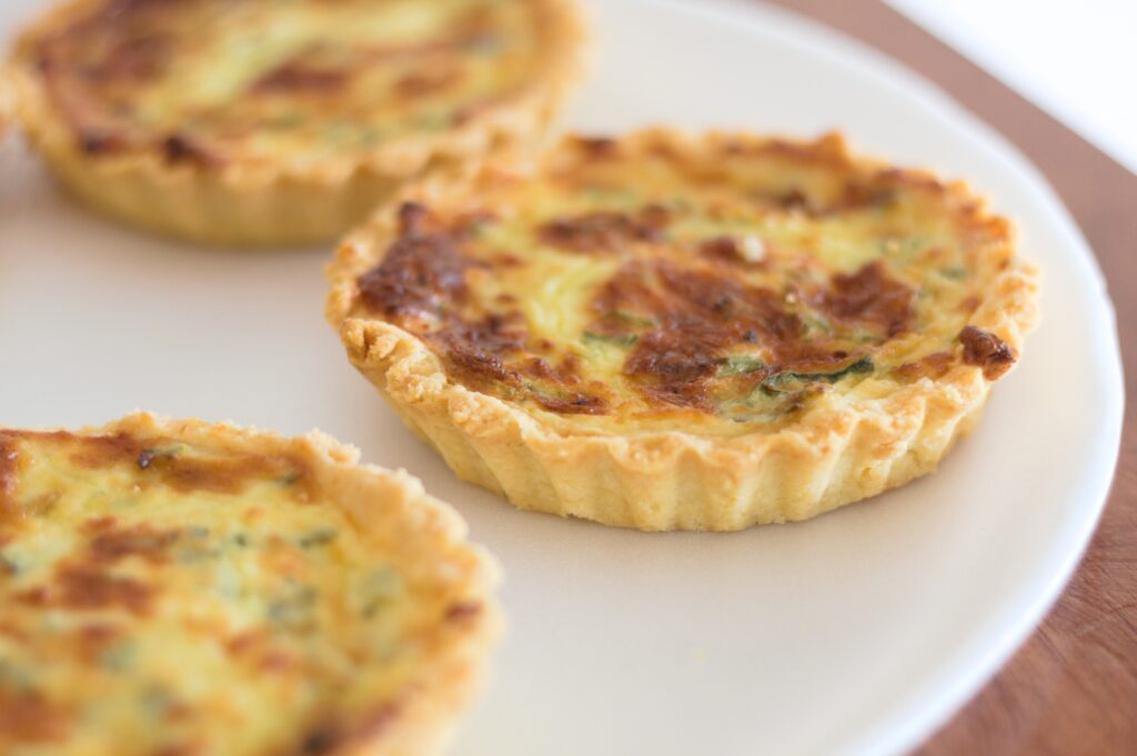 Quiche is often made using an electric hand mixer