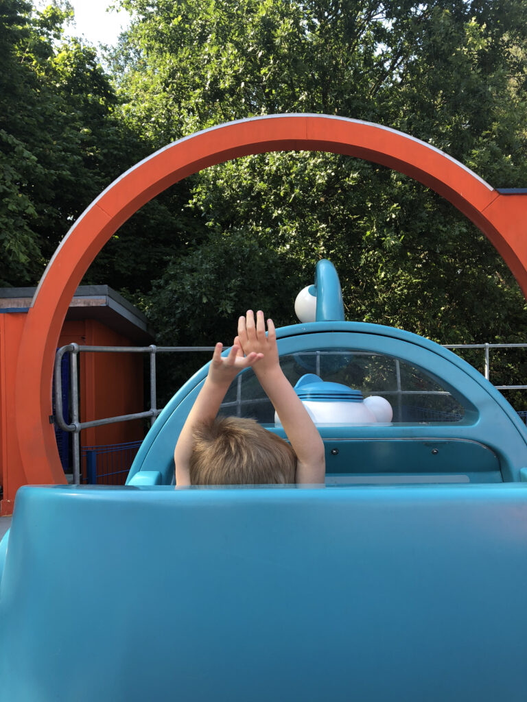 Child on a ride at Alton Towers