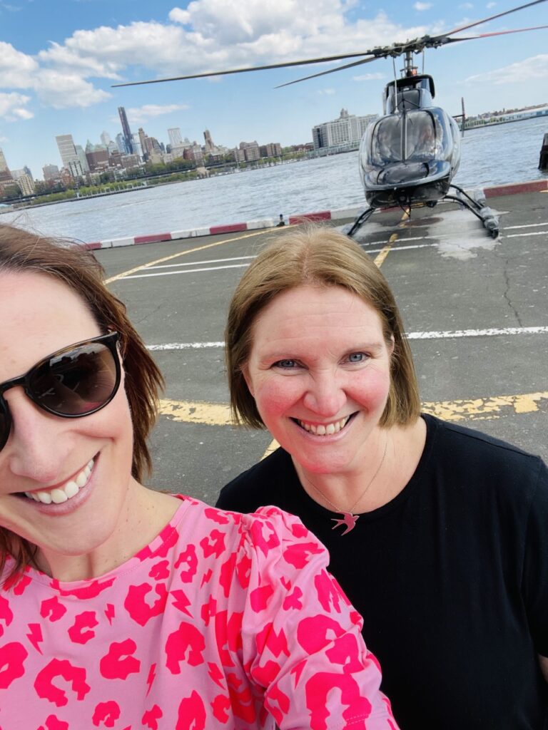 Two friends stood at Manhattan heliport