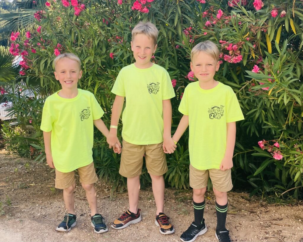 Taking kids abroad - three brothers in Majorca