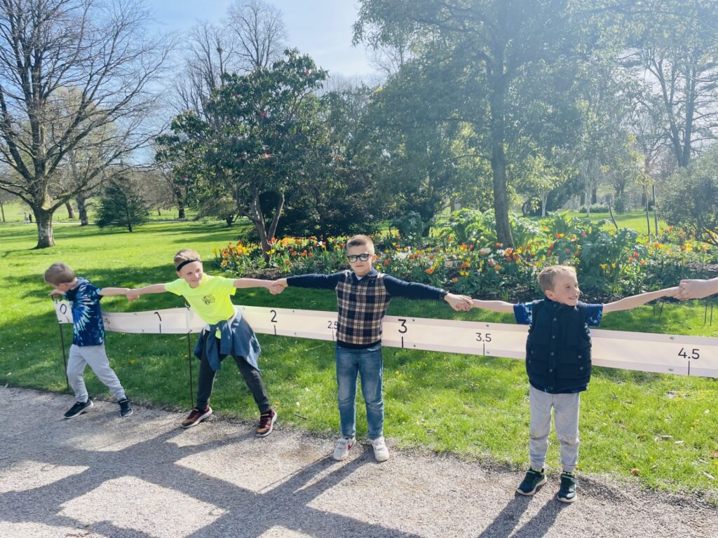 Four boys stretched out at Saltram in Plymouth