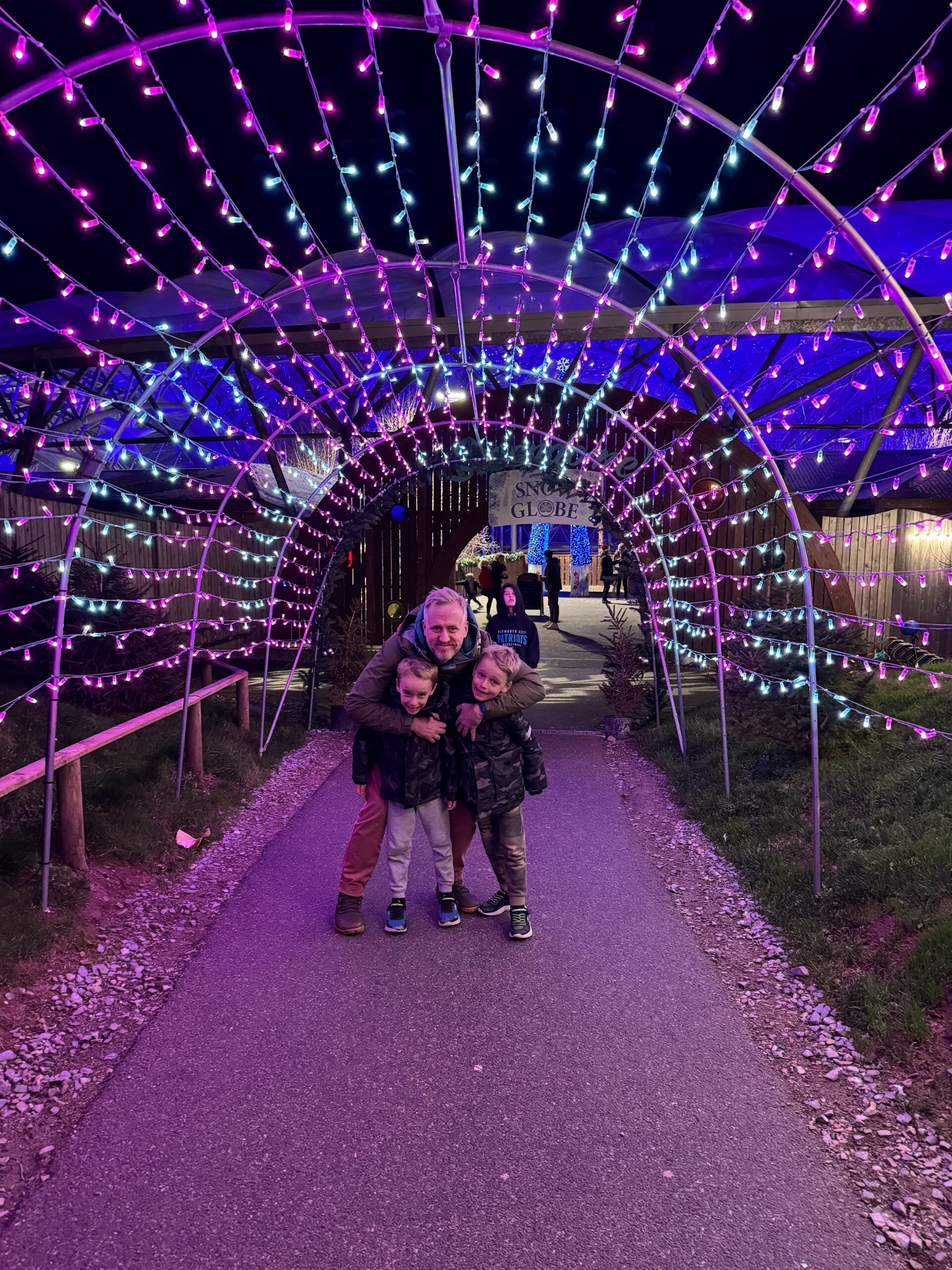 Light tunnel at Christmasland at Bluestone