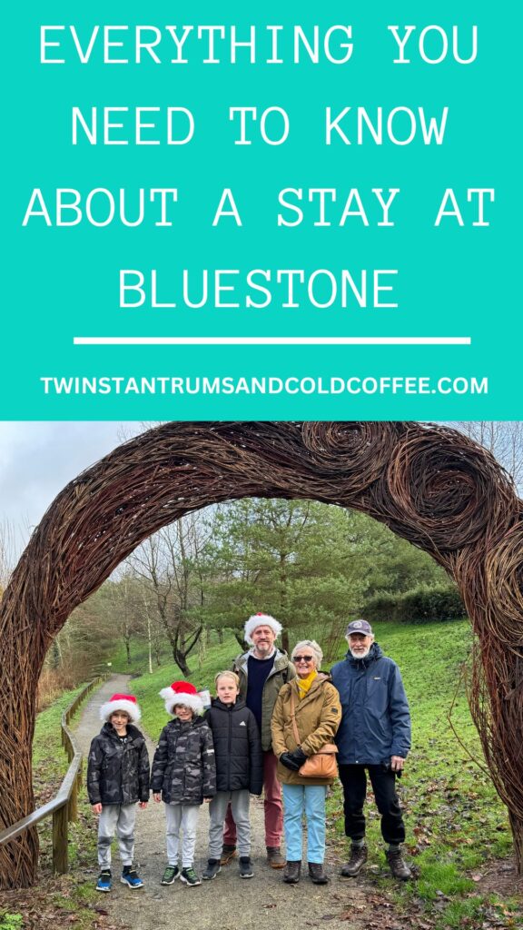 PIN image of family by the lake at Bluestone under the wicker arch