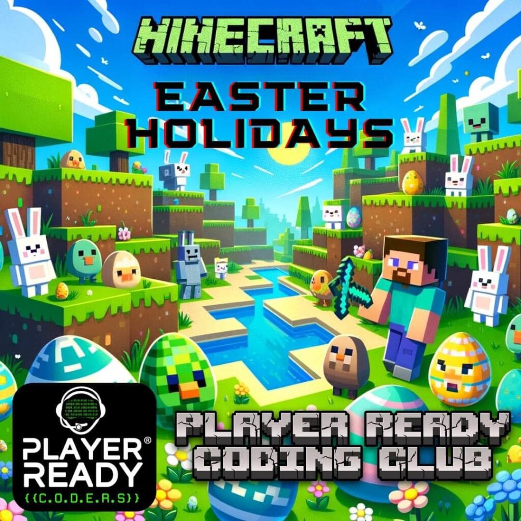 Minecraft coding club at Player Ready Plymouth for Easter 2024 in Plymouth