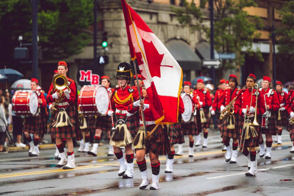 A parade in Victoria, Canada