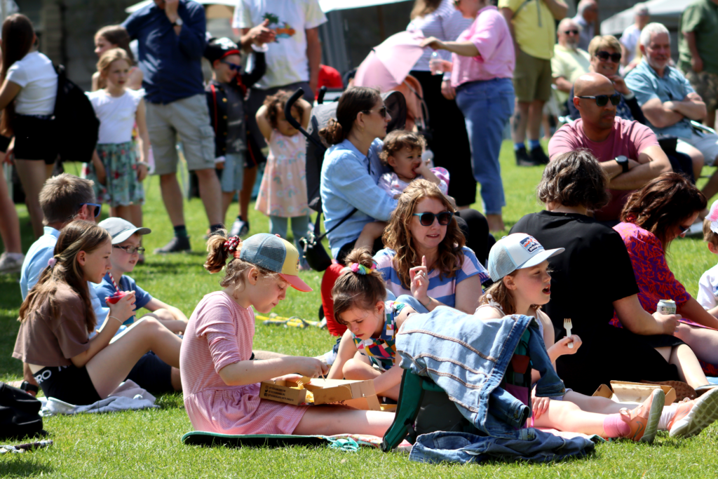 Crowds on the green at Royal William Yard