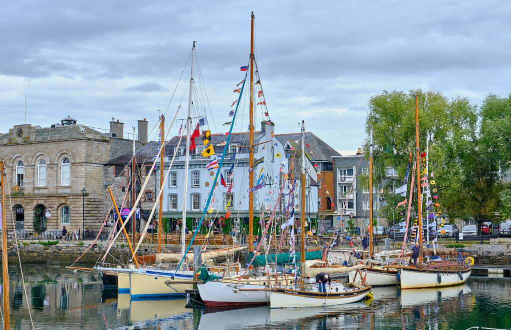 Tall ships on the Barbican for Plymouth's Seafest 2024