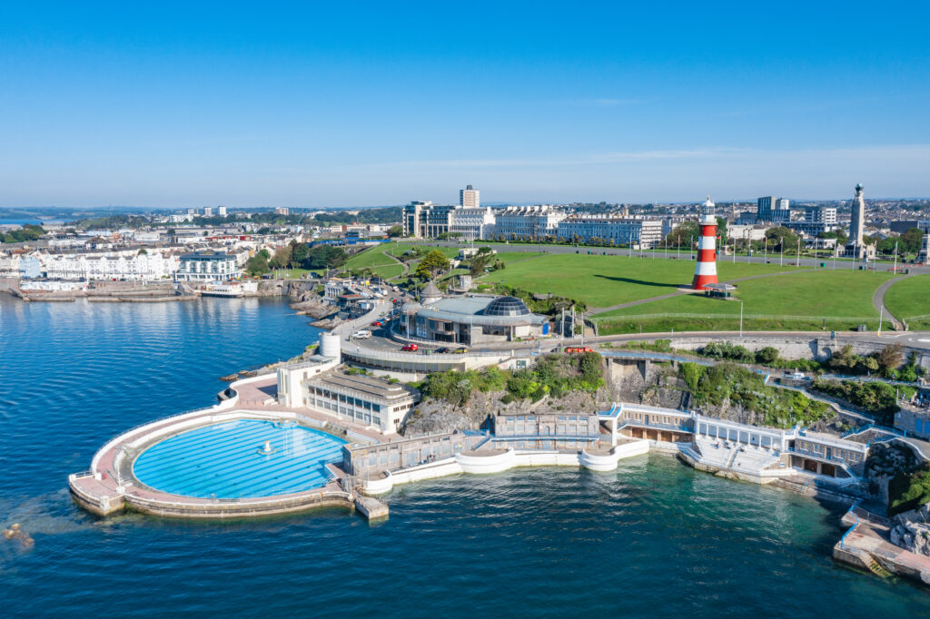 Tinside Lido from the sky